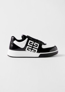 Givenchy - G4 Logo-embossed Patent-leather Trainers - Mens - Black White