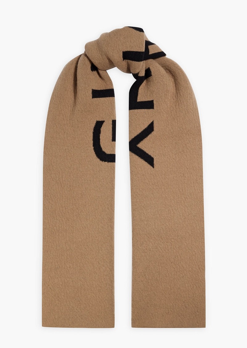 Givenchy - Jacquard-knit wool and cashmere-blend scarf - Brown - OneSize