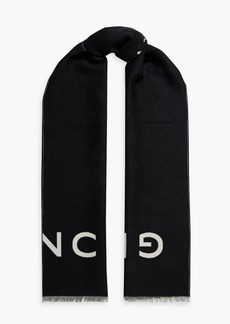 Givenchy - Jacquard-knit wool and silk-blend scarf - Black - OneSize