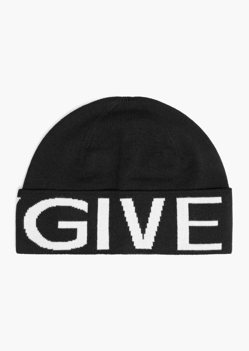 Givenchy - Jacquard-knit wool beanie - Black - ONESIZE