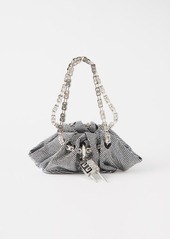 Givenchy - Kenny Padlock Crystal & Satin Clutch Bag - Womens - Silver