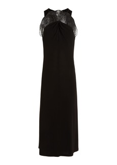 Givenchy - Lace-Detailed Crepe Midi Dress - Black - FR 36 - Moda Operandi