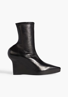 Givenchy - Leather platform wedge ankle boots - Black - EU 36