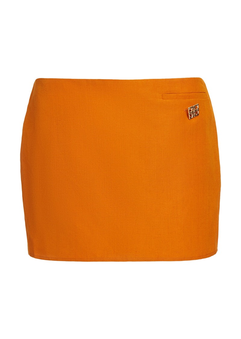 Givenchy - Linen-Silk Mini Skirt - Orange - FR 38 - Moda Operandi