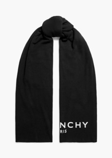 Givenchy - Logo-appliquéd cotton and cashmere-blend scarf - Black - OneSize