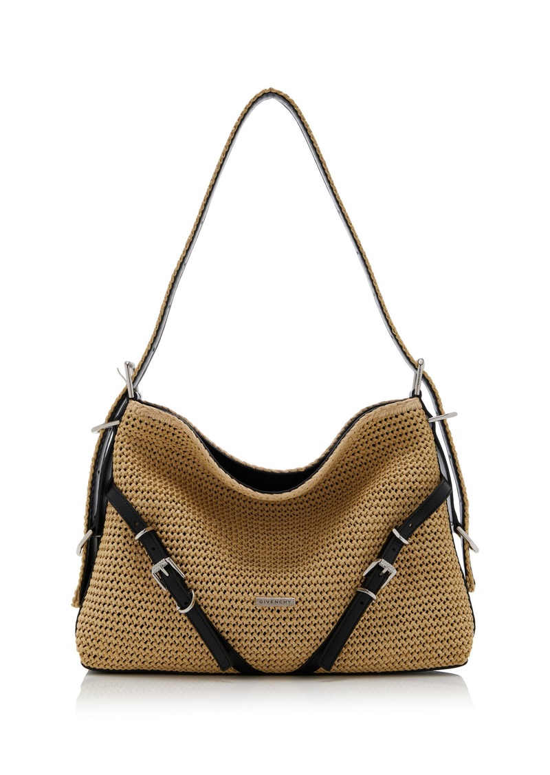 Givenchy - Medium Voyou Woven Raffia Hobo Bag - Neutral - OS - Moda Operandi