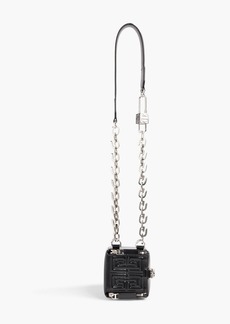 Givenchy - Pandora Cube embossed glossed-leather shoulder bag - Black - OneSize