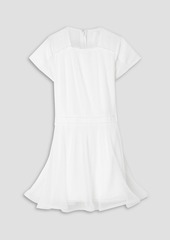 Givenchy - Pleated tulle-paneled silk-chiffon mini dress - White - FR 34