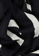 Givenchy - Printed wool and silk-blend twill scarf - Black - OneSize