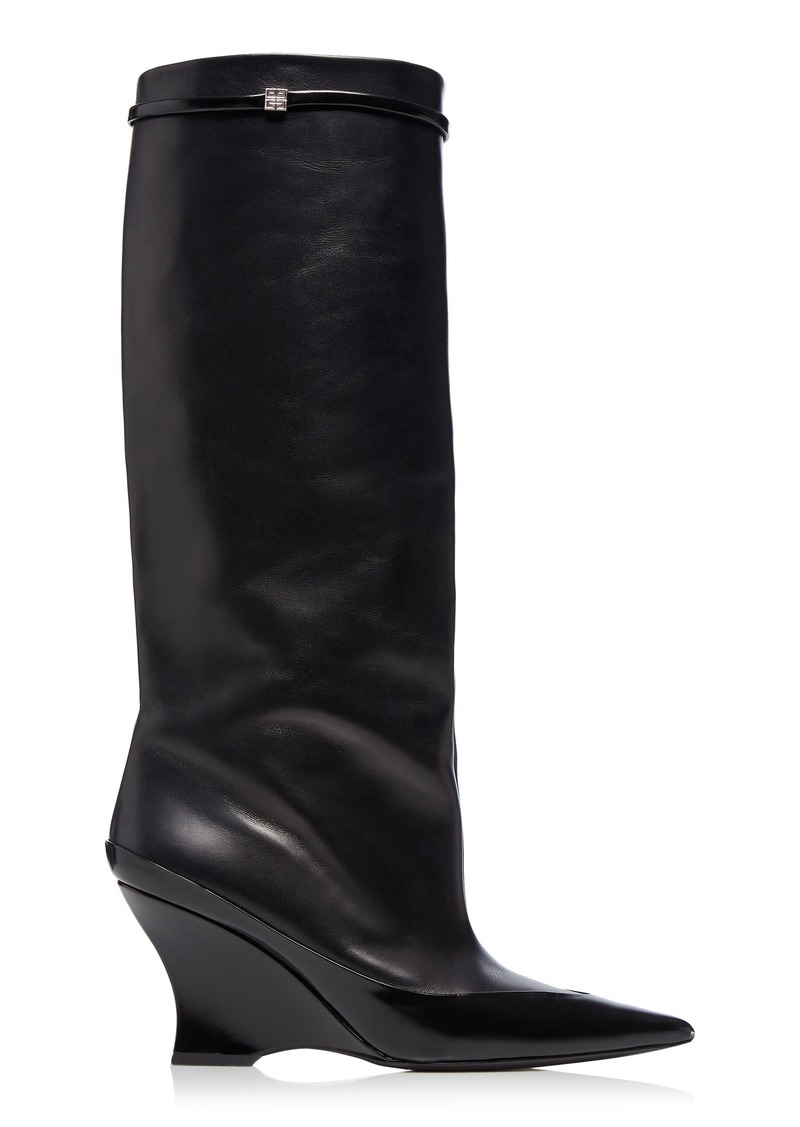 Givenchy - Raven Leather Knee Boots - Black - IT 38 - Moda Operandi