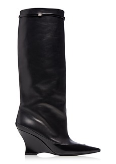 Givenchy - Raven Leather Knee Boots - Black - IT 40 - Moda Operandi