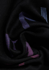 Givenchy - Reversible dégradé jacquard-knit wool and silk-blend scarf - Black - OneSize