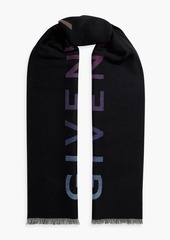 Givenchy - Reversible dégradé jacquard-knit wool and silk-blend scarf - Black - OneSize