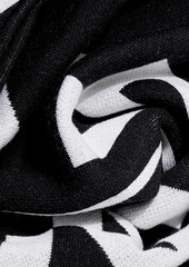Givenchy - Reversible frayed jacquard-knit wool scarf - Black - OneSize