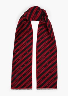 Givenchy - Wool and silk-blend jacquard scarf - Red - OneSize