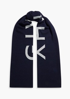 Givenchy - Reversible jacquard-knit wool-blend scarf - Blue - OneSize