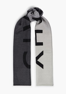 Givenchy - Reversible jacquard-knit wool scarf - Gray - OneSize