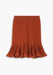 Givenchy - Ruffled ribbed-knit mini skirt - Red - S