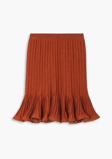 Givenchy - Ruffled ribbed-knit mini skirt - Red - S