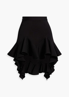 Givenchy - Ruffled stretch-knit mini skirt - Black - L