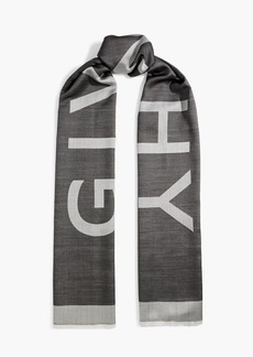 Givenchy - Silk and wool-blend jacquard scarf - Gray - OneSize