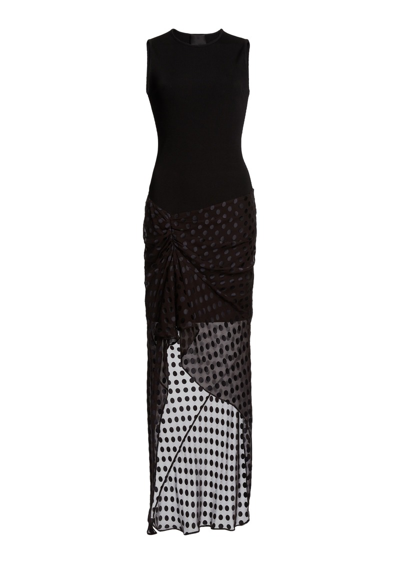 Givenchy - Silk-Paneled Knit Midi Dress - Black - FR 38 - Moda Operandi