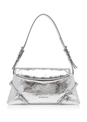 Givenchy - Small Voyou Laminated Leather Bag - Silver - OS - Moda Operandi