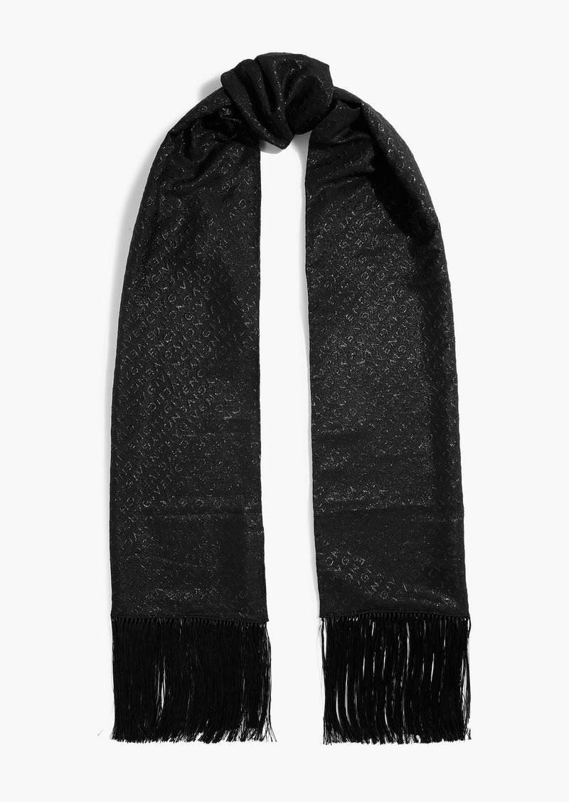 Givenchy - Tasseled metallic silk-blend jacquard scarf - Black - OneSize