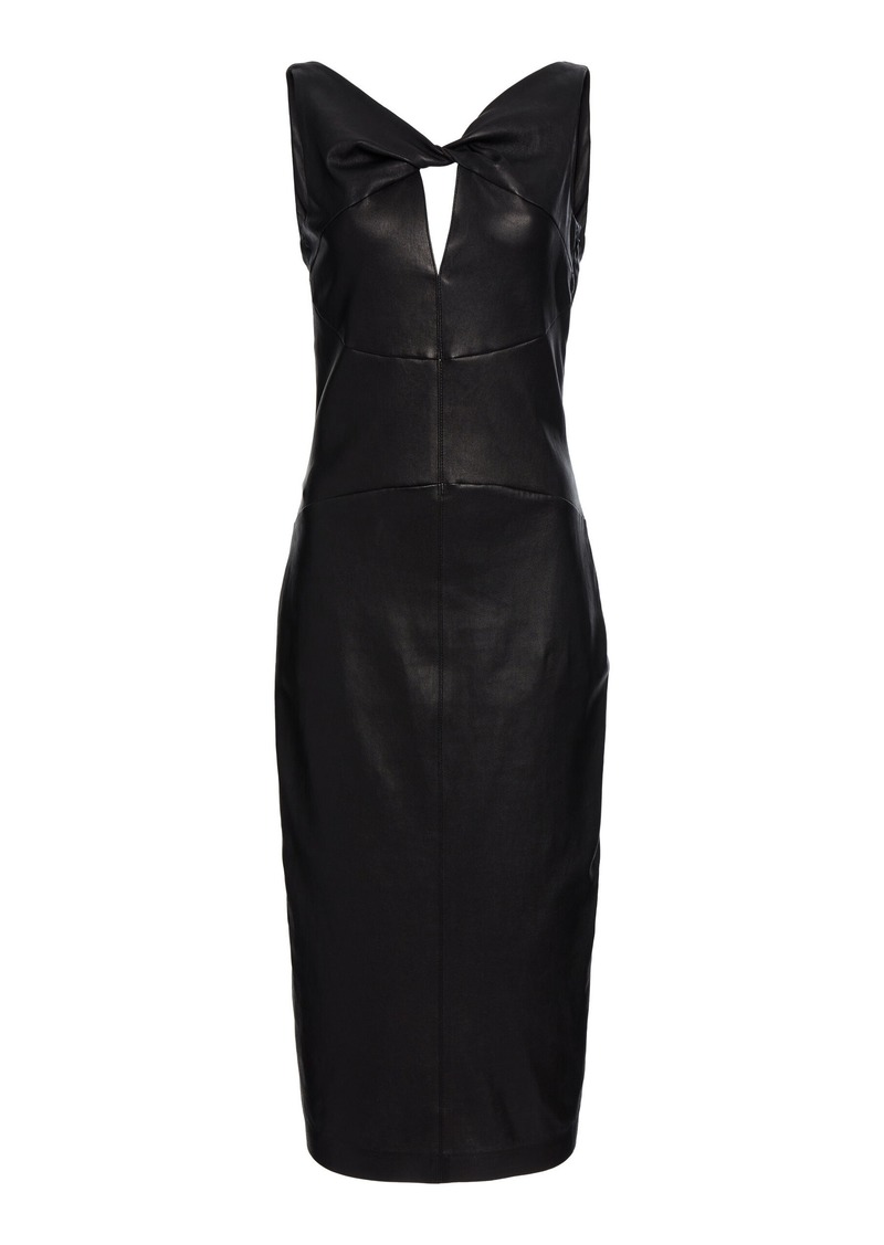 Givenchy - Twisted Leather Midi Dress - Black - FR 40 - Moda Operandi