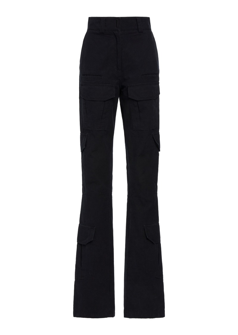 Givenchy - Utility Pocket Cotton Bootcut Pants - Black - FR 38 - Moda Operandi