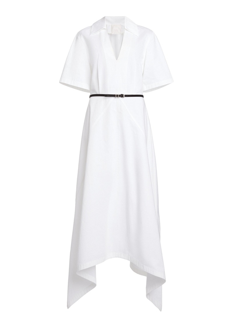 Givenchy - Voyou-Belt Cotton Poplin Midi Dress - White - FR 34 - Moda Operandi