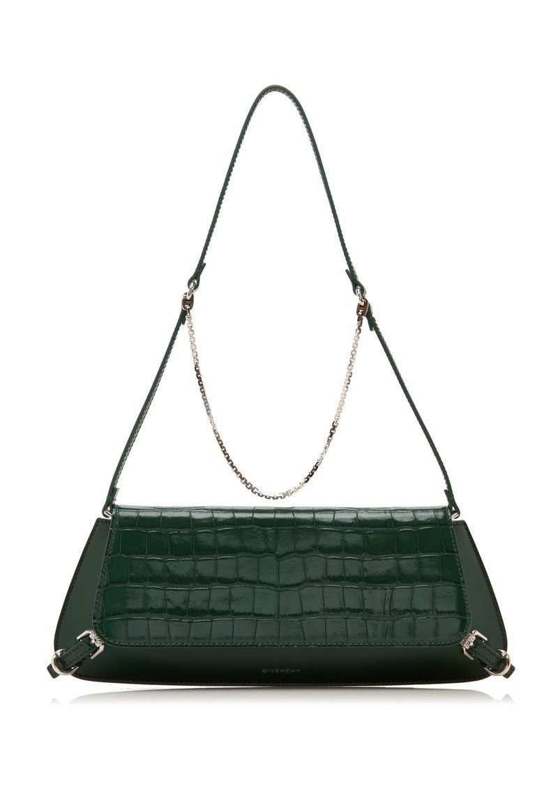Givenchy - Voyou E/W Croc-Effect Leather Clutch - Green - OS - Moda Operandi