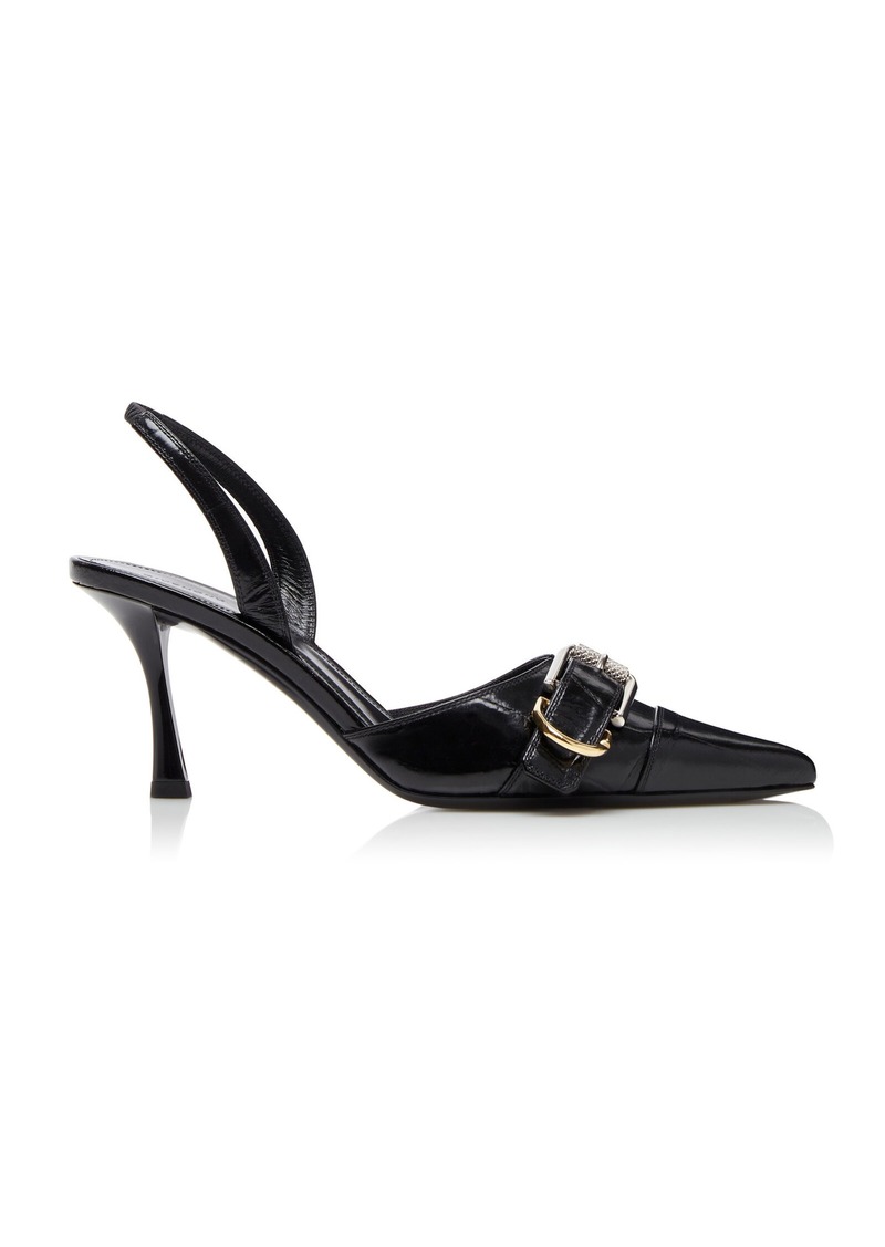 Givenchy - Voyou Leather Slingback Pumps - Black - IT 38 - Moda Operandi