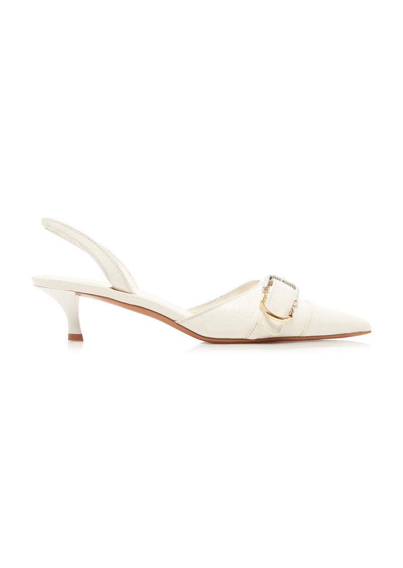 Givenchy - Voyou Leather Slingback Pumps - White - IT 36 - Moda Operandi