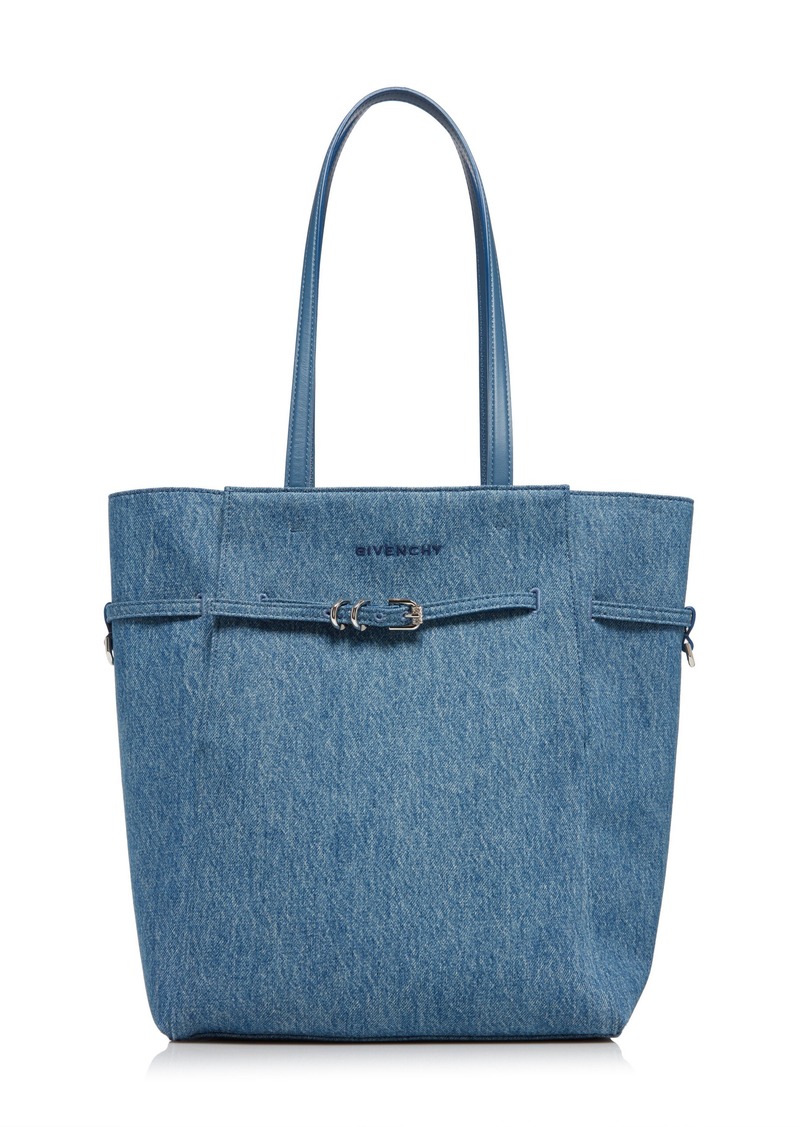 Givenchy - Voyou Small N/S Washed Denim Tote Bag - Blue - OS - Moda Operandi