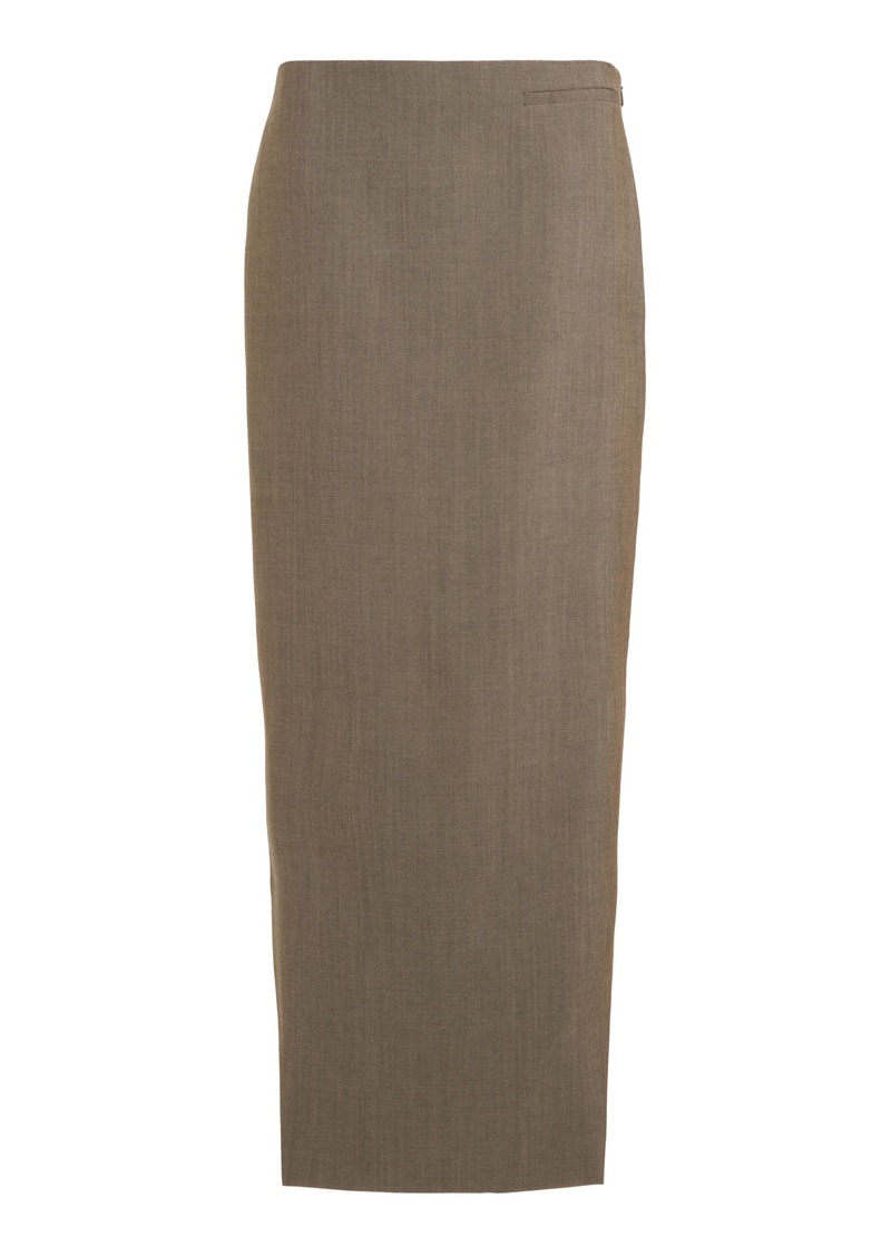 Givenchy - Wool-Mohair Kick Midi Skirt - Neutral - FR 36 - Moda Operandi