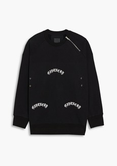 Givenchy - Zip-detailed printed cotton-fleece sweatshirt - Black - S