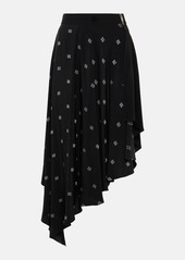 Givenchy 4G asymmetric silk midi skirt