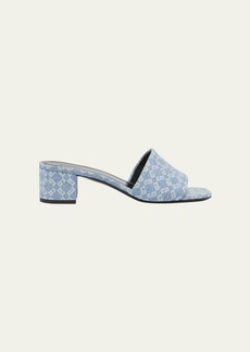 Givenchy 4G Denim Block-Heel Mule Sandals