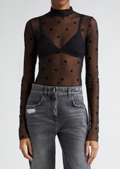 Givenchy 4G Embroidered Tulle Bodysuit