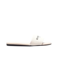 GIVENCHY 4G Flat Mules In Beige Canvas