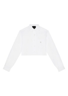 Givenchy 4G Logo Crop Cotton Poplin Button-Down Shirt