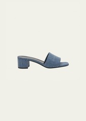 Givenchy 4G Logo Denim Slide Sandals