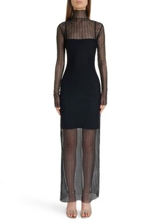 Givenchy 4G Tulle Overlay Long Sleeve Dress