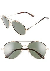 Givenchy 58mm Aviator Sunglasses in Gold at Nordstrom