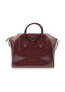 Givenchy Antigona Small Bag In Maroon Leather