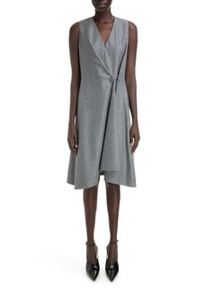 Givenchy Asymmetric Button Sleeveless Virgin Wool Dress