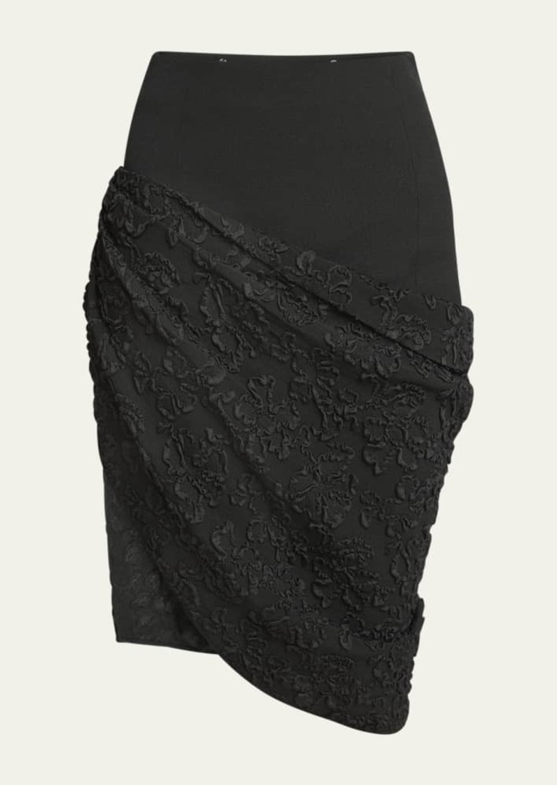 Givenchy Asymmetric Draped Jacquard Skirt