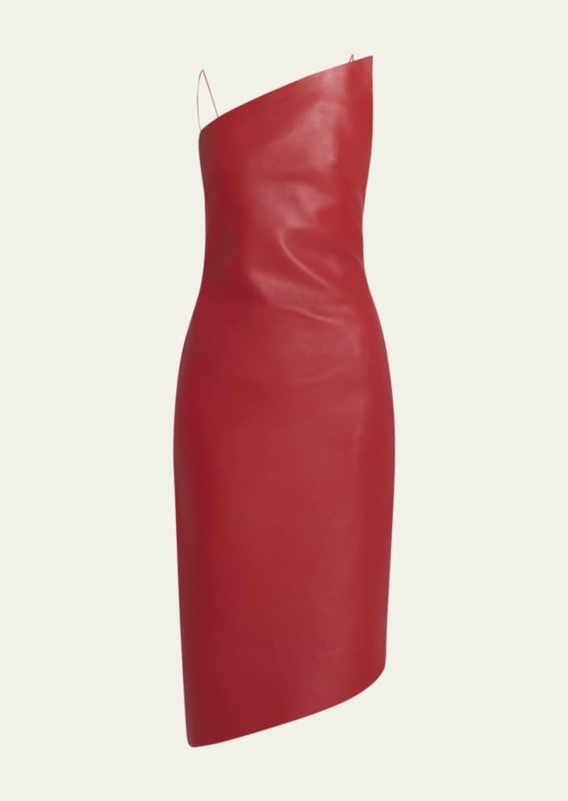 Givenchy Asymmetric Leather Midi Dress