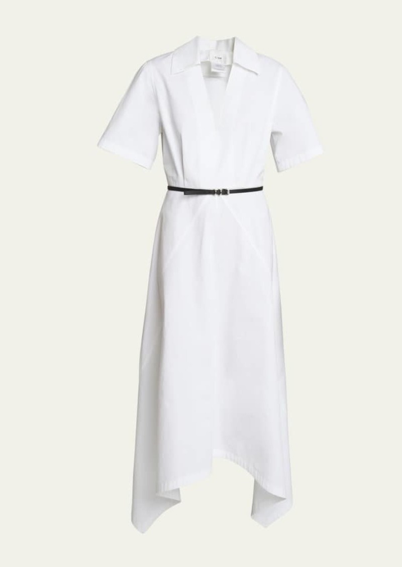 Givenchy Asymmetric Poplin Shirtdress with Belt